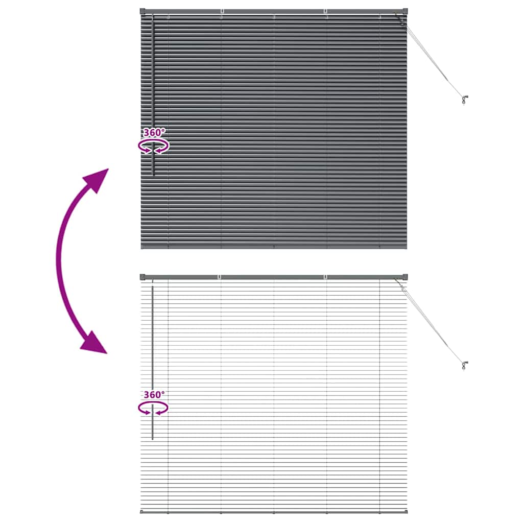 vidaXL Βενετσιάνικες Ρόδες Σκούρο Γκρι 130 x 145 εκ Αλουμίνιο