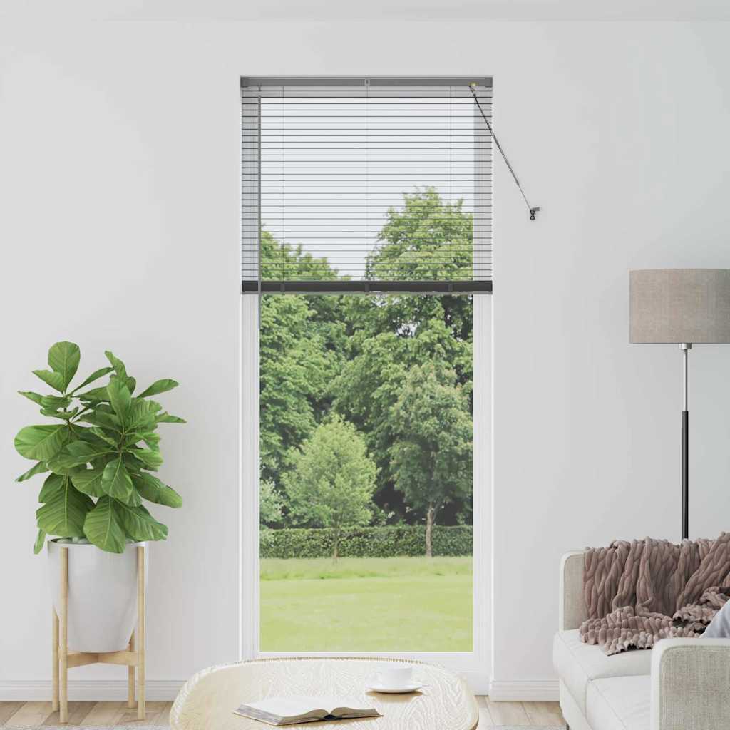 vidaXL Βενετσιάνικες Ρόδες Σκούρο Γκρι 220 x 85 εκ Αλουμίνιο