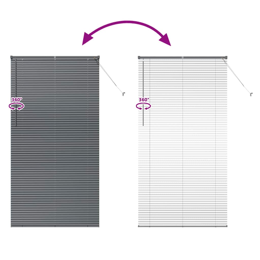 vidaXL Βενετσιάνικες Ρόδες Σκούρο Γκρι 220 x 110 cm Αλουμίνιο