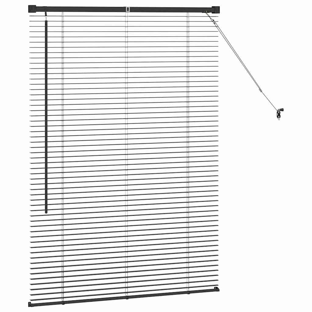 vidaXL Βενετσιάνικες Ρόδες Μαύρο 130 x 95 εκ Αλουμίνιο