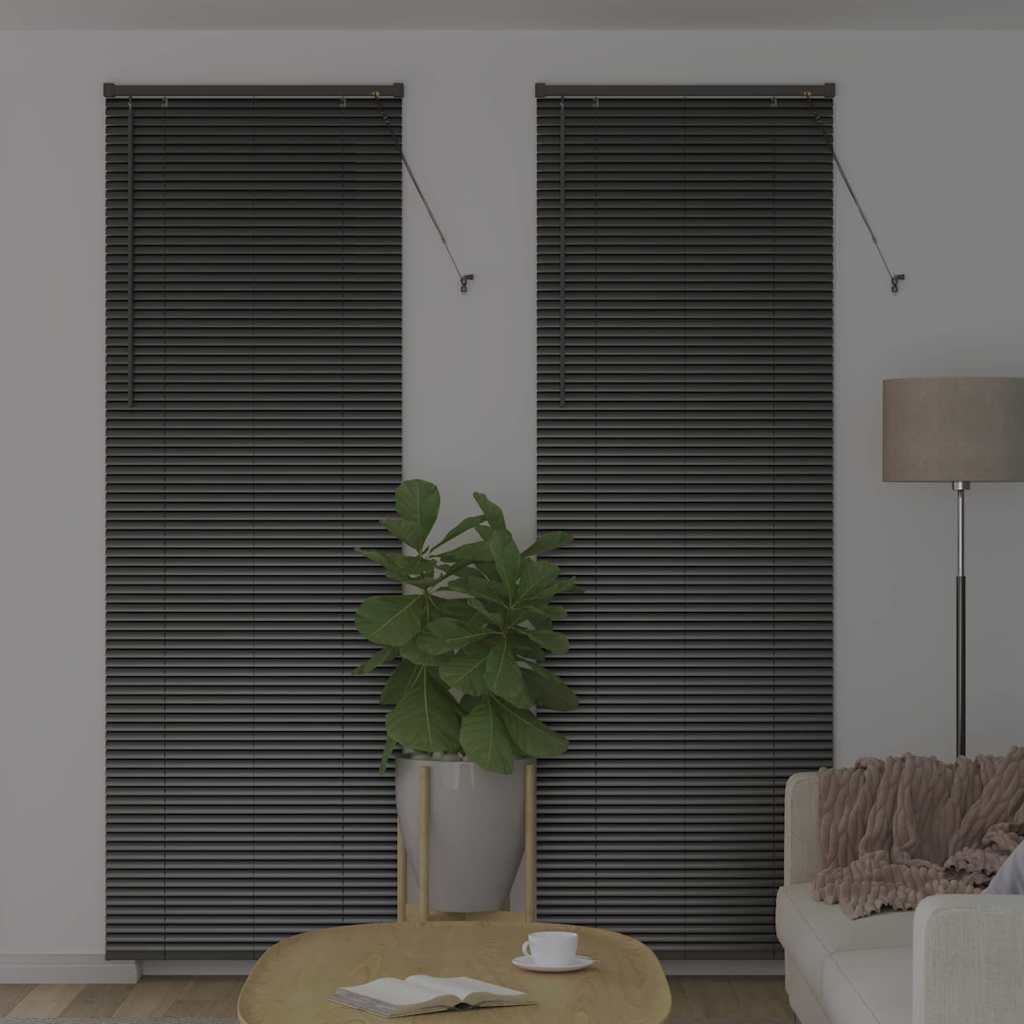 vidaXL Βενετσιάνικες Ρόδες Μαύρο 220 x 75 εκ Αλουμίνιο