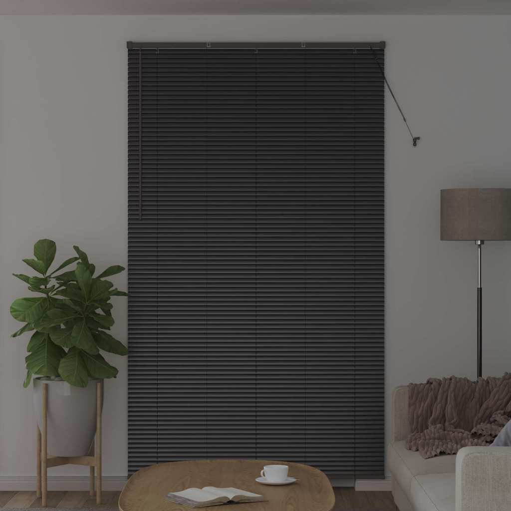 vidaXL Βενετσιάνικες Ρόδες Μαύρο 220 x 125 εκ Αλουμίνιο