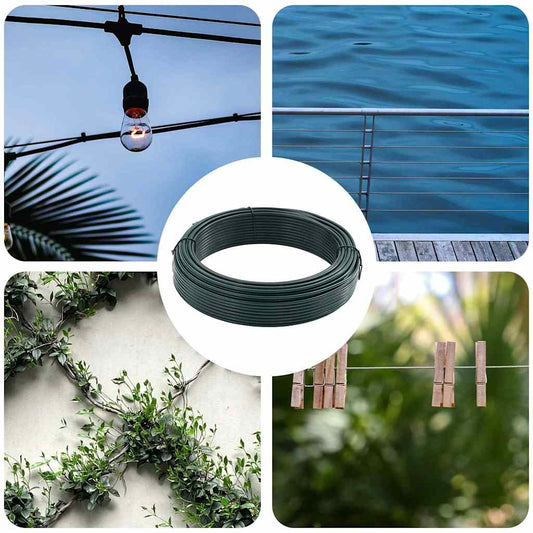 vidaXL Σχοινί Περιφράξεως Πράσινο 80 m Ατσάλι με επικάλυψη PVC