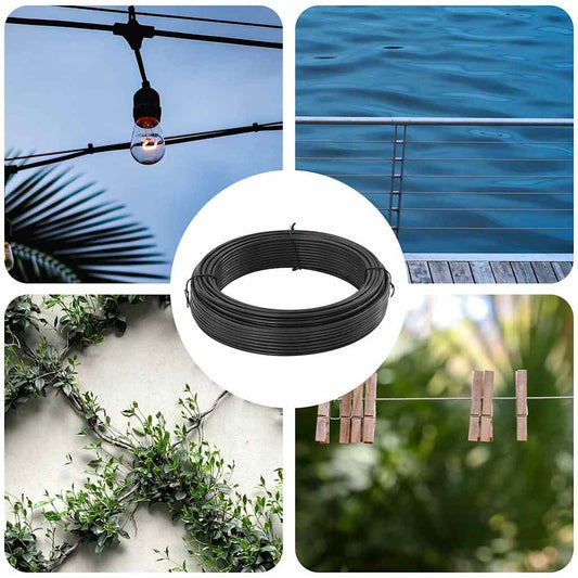 vidaXL Σχοινί Περιφράξεως Ανθρακί 25 m Ατσάλι με επικάλυψη PVC