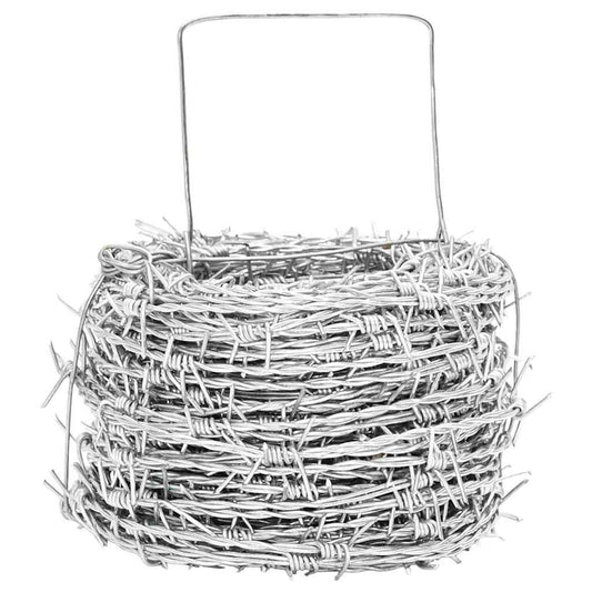 vidaXL Αγκαθωτό Σύρμα Ασημί 50 m Γαλβανισμένος χάλυβας με θερμή βύθιση