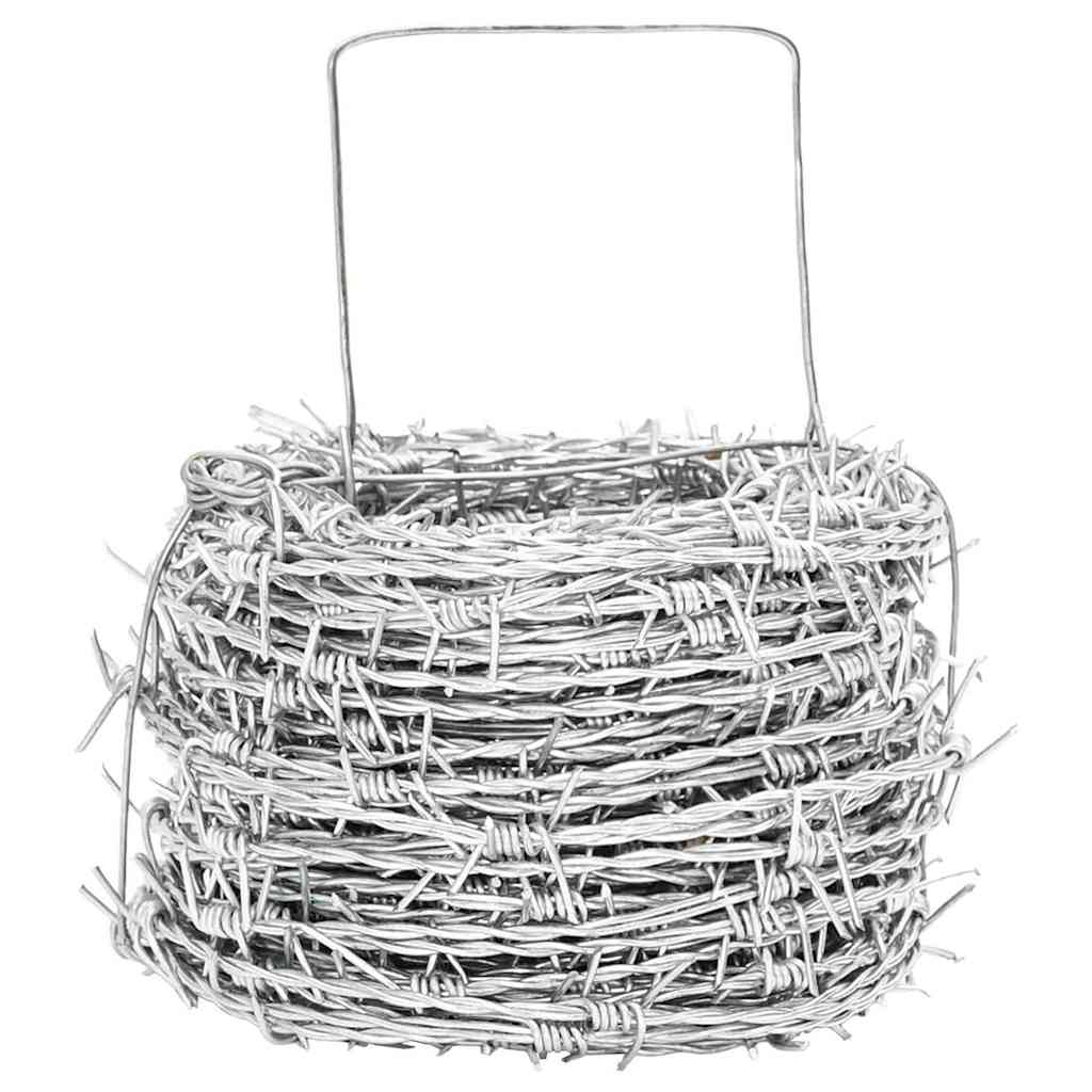 vidaXL Αγκαθωτό Σύρμα Ασημί 100 m