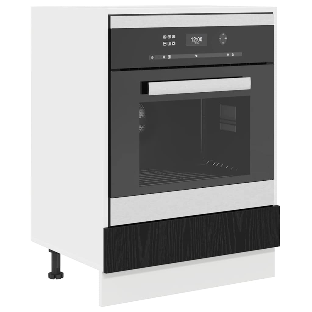 vidaXL Ντουλάπι φούρνου Riga Μαύρη δρυς 60 x 46 x 81.5 εκ