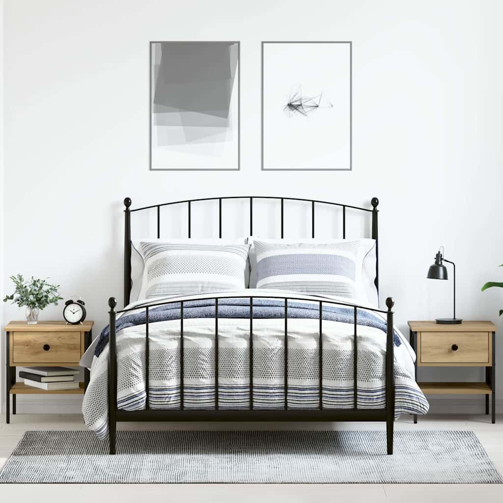 vidaXL Κομοδίνο με συρτάρι 2 pcs artisan δρυς 40 x 42 x 45 εκ.