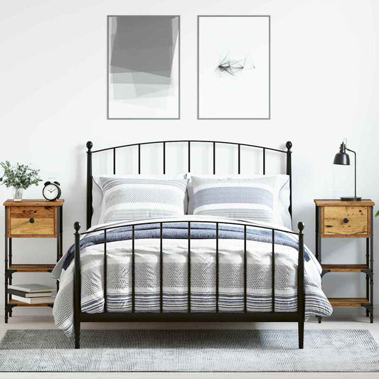 vidaXL Κομοδίνο 2 pcs Καφέ 33.5 x 36 x 70 εκ Στερεό Ανακτηθέν Ξύλο