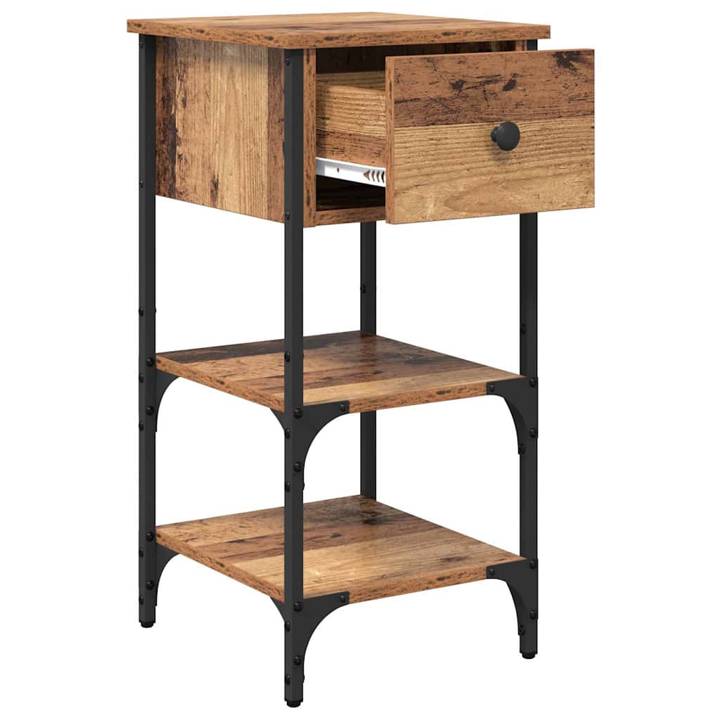 vidaXL Κομοδίνο 2 pcs Καφέ 33.5 x 36 x 70 εκ Στερεό Ανακτηθέν Ξύλο