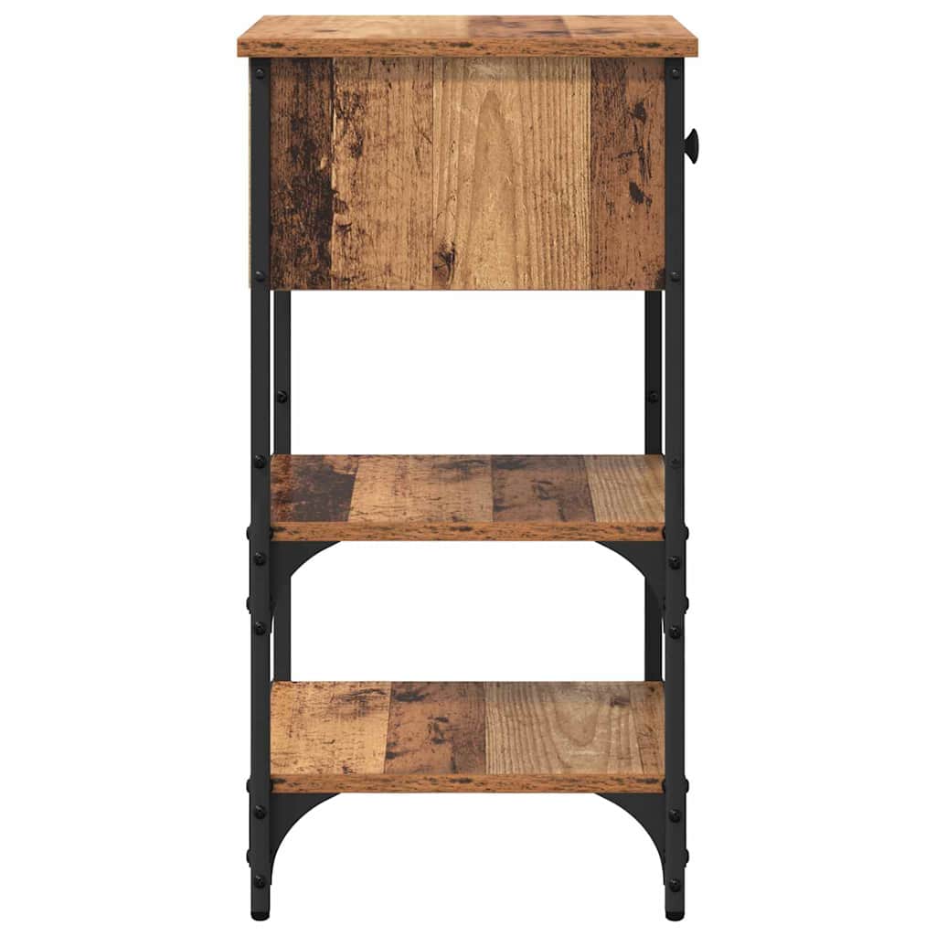 vidaXL Κομοδίνο 2 pcs Καφέ 33.5 x 36 x 70 εκ Στερεό Ανακτηθέν Ξύλο