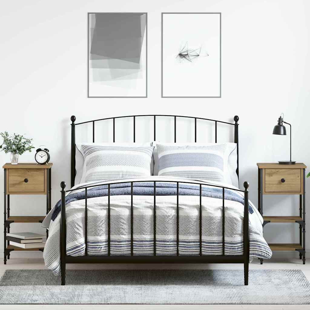 vidaXL Κομοδίνο 2 pcs Καφέ 33.5 x 36 x 70 εκ Στερεό Ανακτηθέν Ξύλο