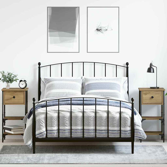 vidaXL Κομοδίνο 2 pcs Καφέ 33.5 x 36 x 70 εκ Στερεό Ανακτηθέν Ξύλο