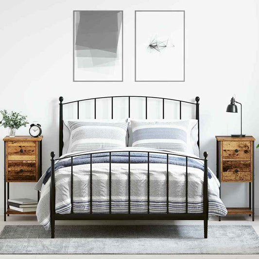 vidaXL Κομοδίνο 2 pcs Παλαιό ξύλο 32 x 42 x 70 εκ Επεξεργασμένο ξύλο