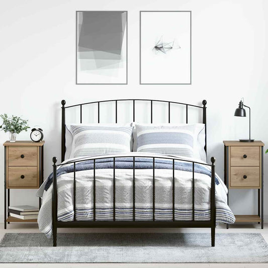 vidaXL Κομοδίνο 2 pcs artisan δρυς 32 x 42 x 70 εκ Επεξεργασμένο ξύλο