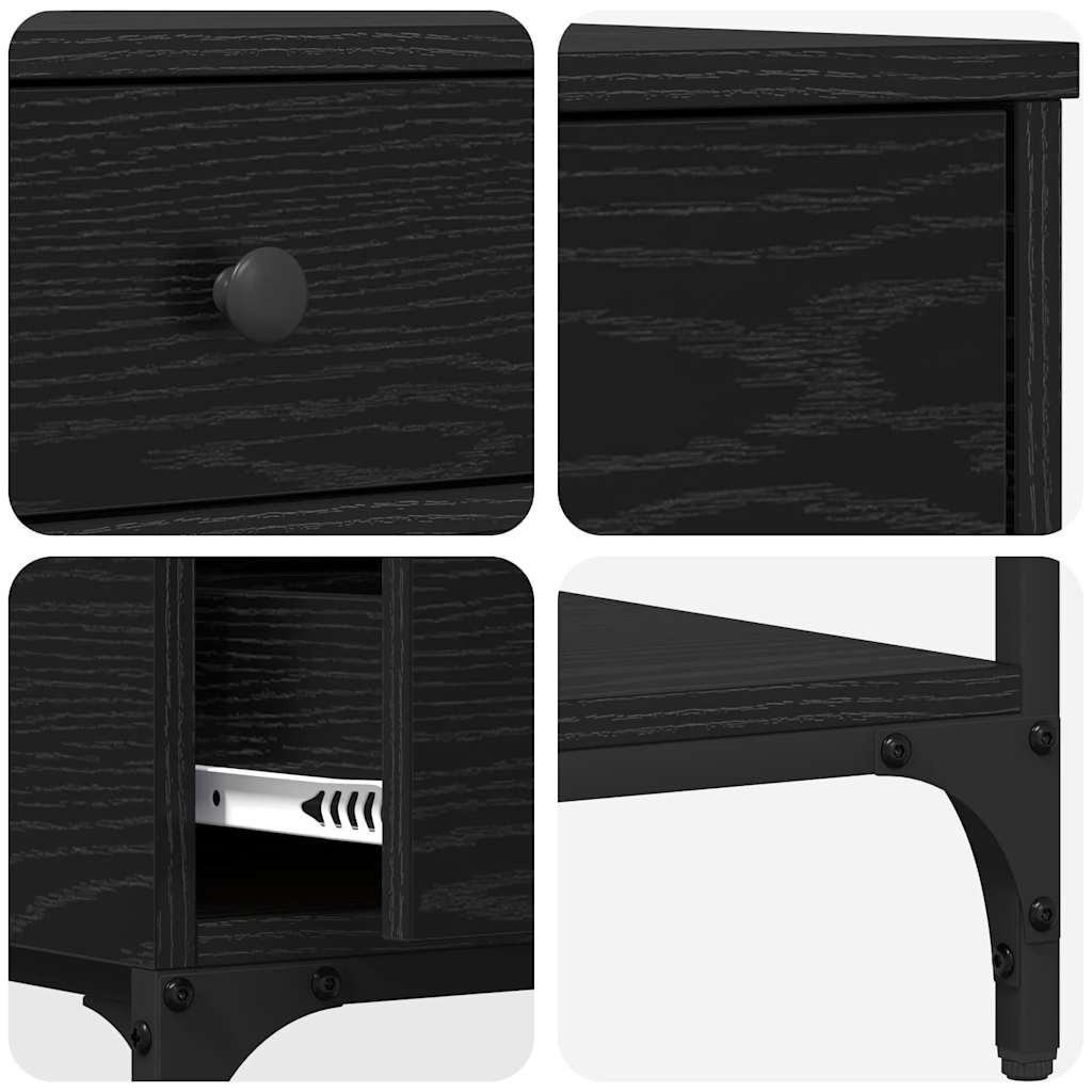 vidaXL Τραπέζι κονσόλας με συρτάρι Μαύρη δρυς 75 x 34,5 x 75 εκ