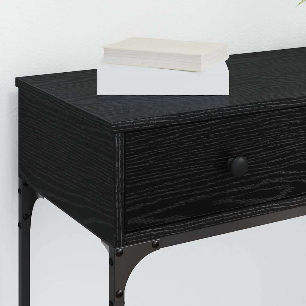 vidaXL Τραπέζι κονσόλας με συρτάρι Μαύρη δρυς 75 x 34,5 x 75 εκ