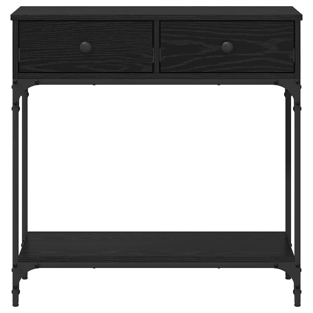 vidaXL Τραπέζι κονσόλας με συρτάρι Μαύρη δρυς 75 x 34,5 x 75 εκ