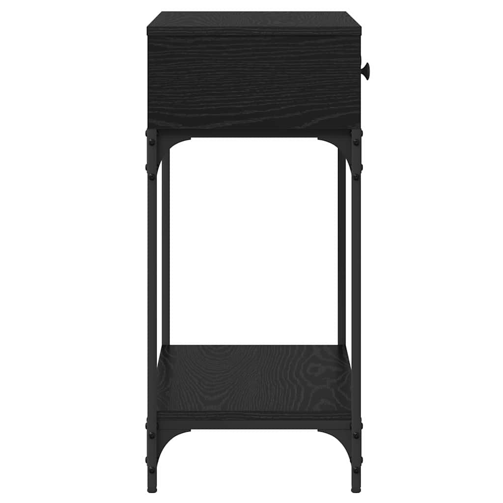 vidaXL Τραπέζι κονσόλας με συρτάρι Μαύρη δρυς 75 x 34,5 x 75 εκ