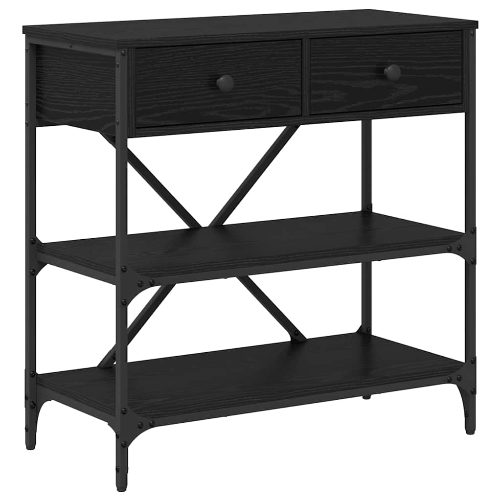 vidaXL Τραπέζι κονσόλας με συρτάρι με ράφι Άλλο Μαύρη δρυς