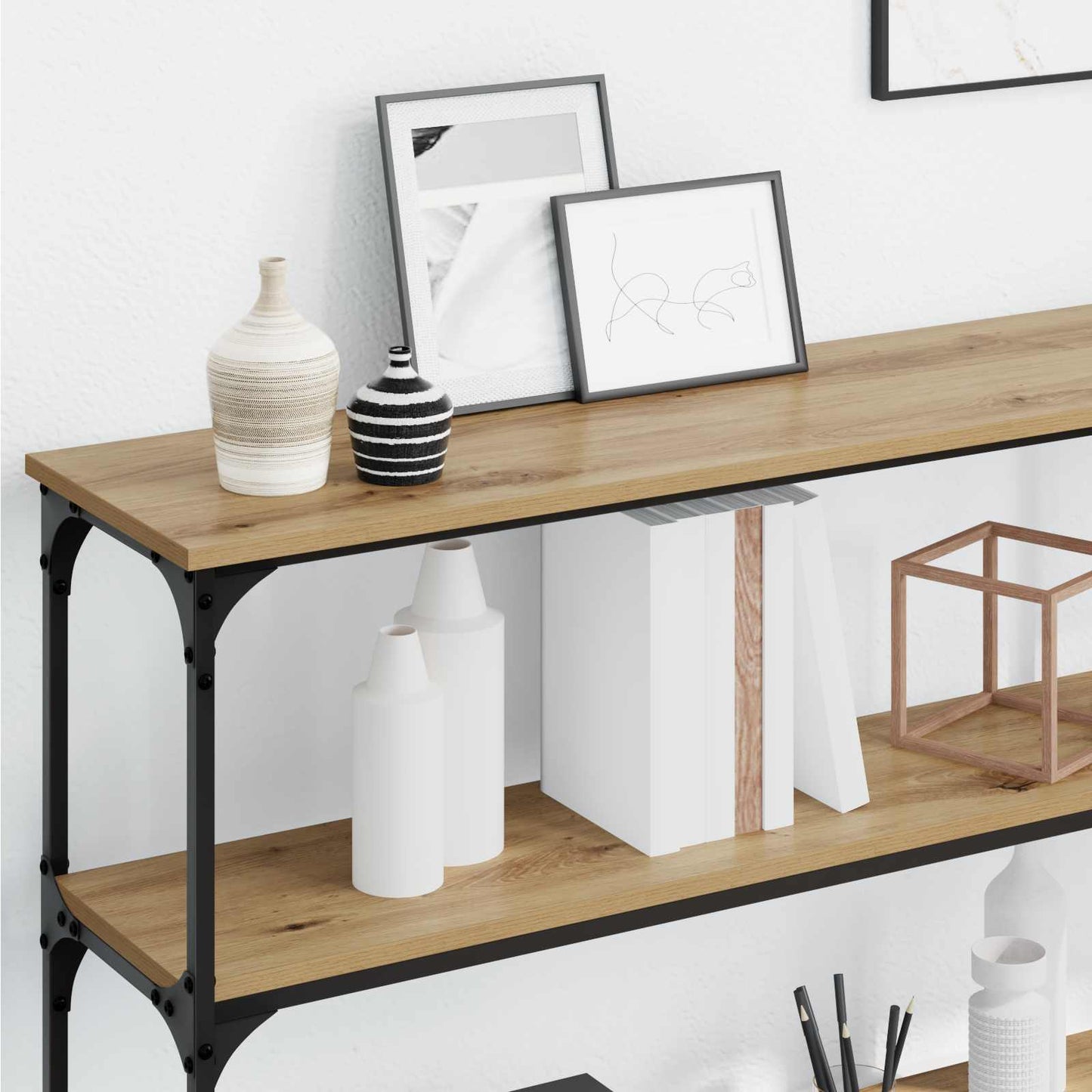 vidaXL Τραπέζι κονσόλας artisan δρυς 200 x 29 x 75 cm