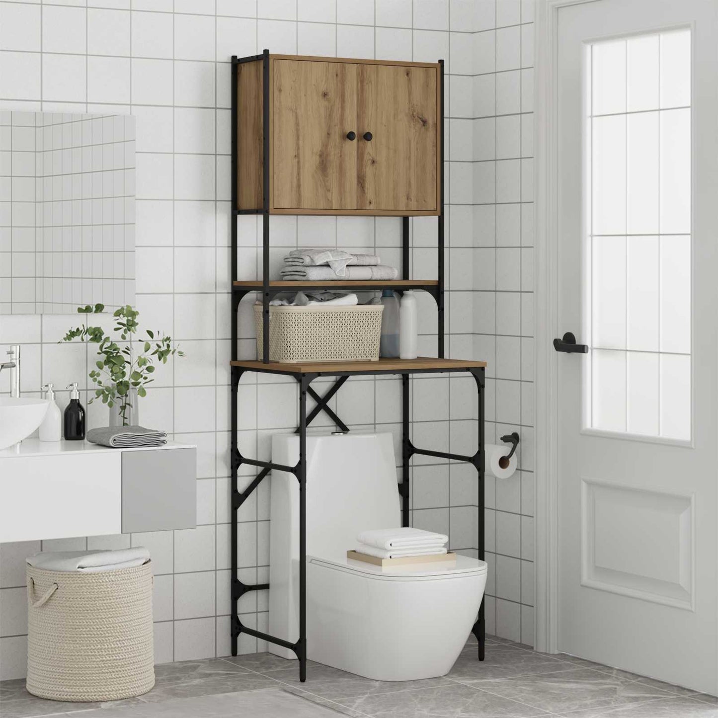 vidaXL Ντουλάπα Πλυντηρίου Artisan Oak 68 x 48,5 x 194 εκ