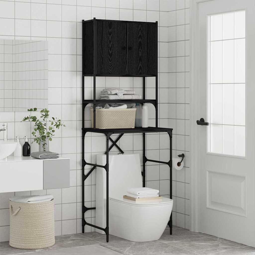 vidaXL Ντουλάπι πλυντηρίου Μαύρη δρυς 68 x 48.5 x 194 εκ