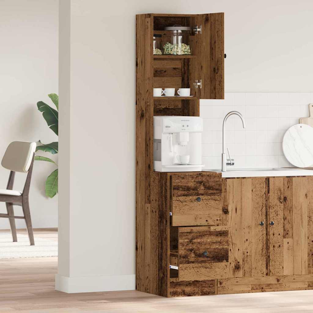 vidaXL Ντουλάπα Κουζίνας με συρτάρι Παλαιό ξύλο Επεξεργασμένο ξύλο