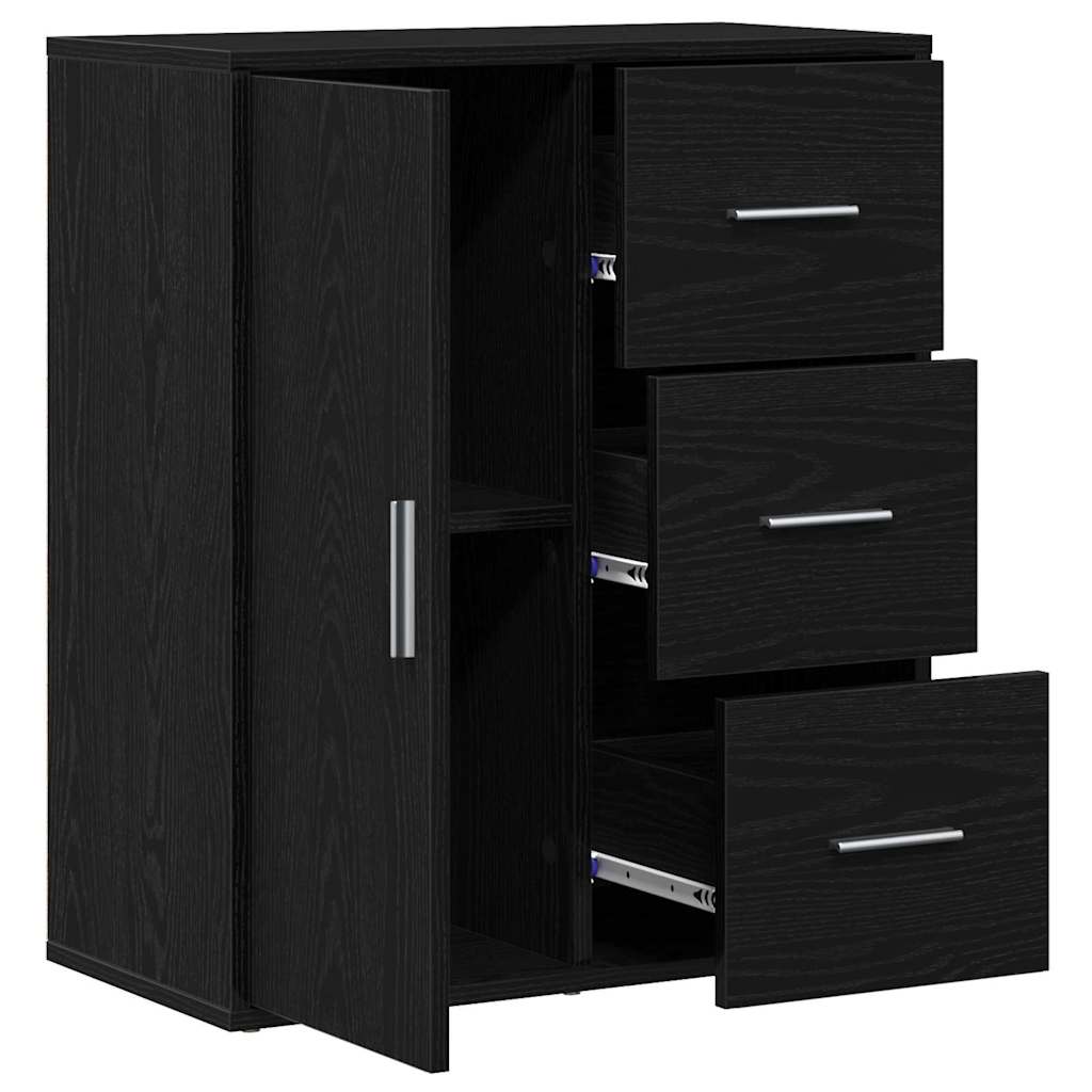 vidaXL Πλαϊνό γραφείο Μαύρη Οξυά 60 x 31 x 70 εκ Επεξεργασμένο ξύλο