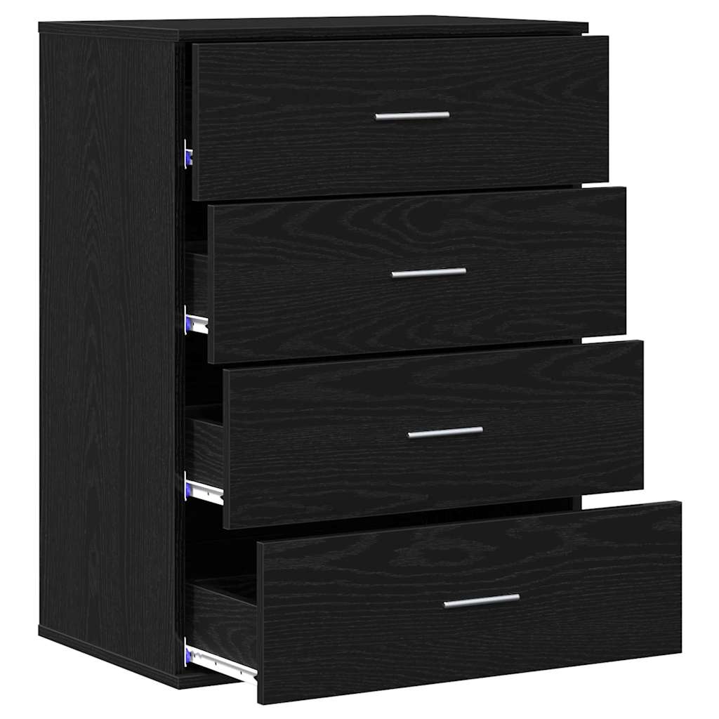 vidaXL Πλαϊνό γραφείο Μαύρη Οξυά 60 x 39 x 80 εκ Επεξεργασμένο ξύλο