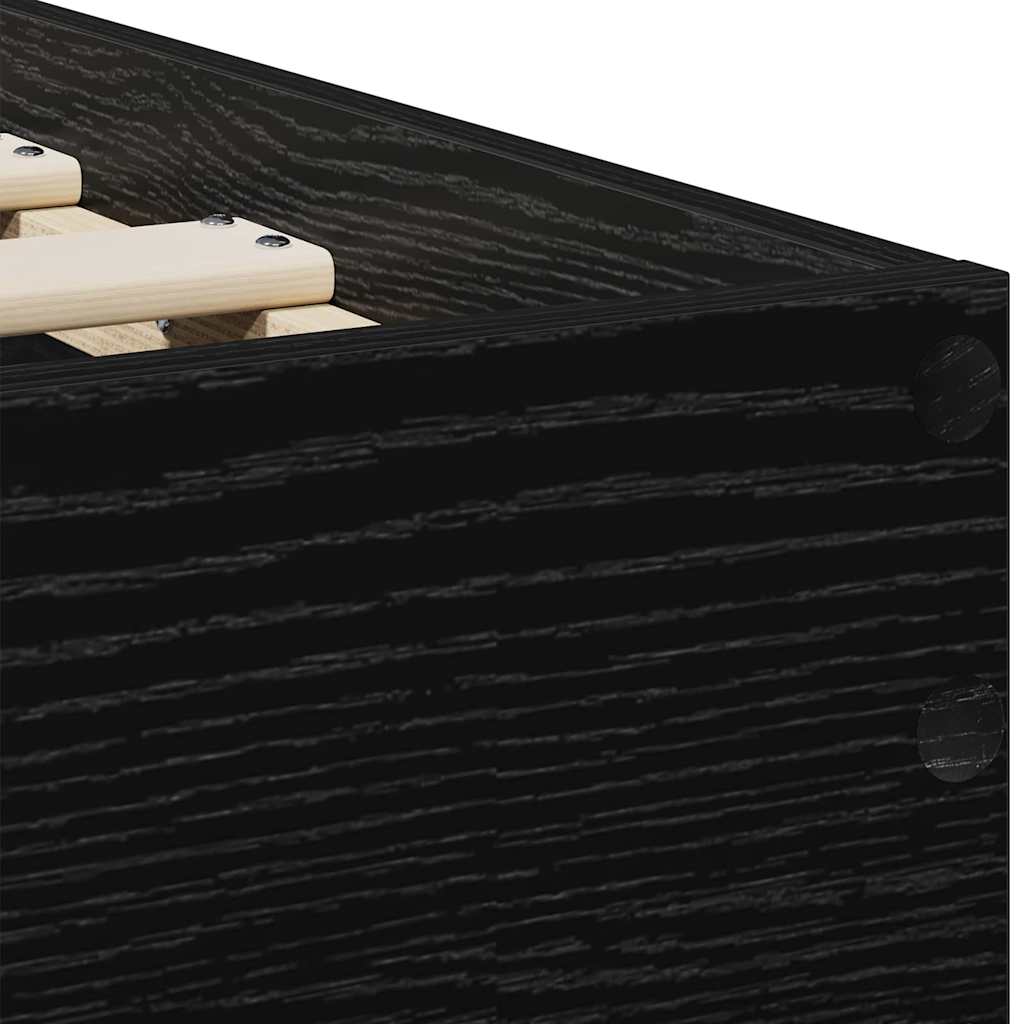 vidaXL Κρεβάτι με Κεφαλάρι Μαύρη Δρυς 90 x 200 cm Επεξεργασμένο ξύλο