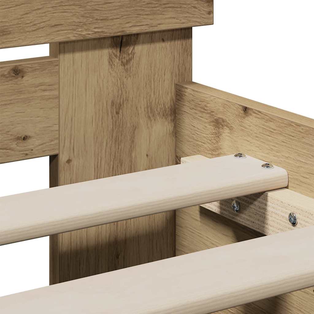 vidaXL Κρεβάτι με Κεφαλάρι Artisan Δρυς 90 x 190 cm Επεξεργασμένο ξύλο