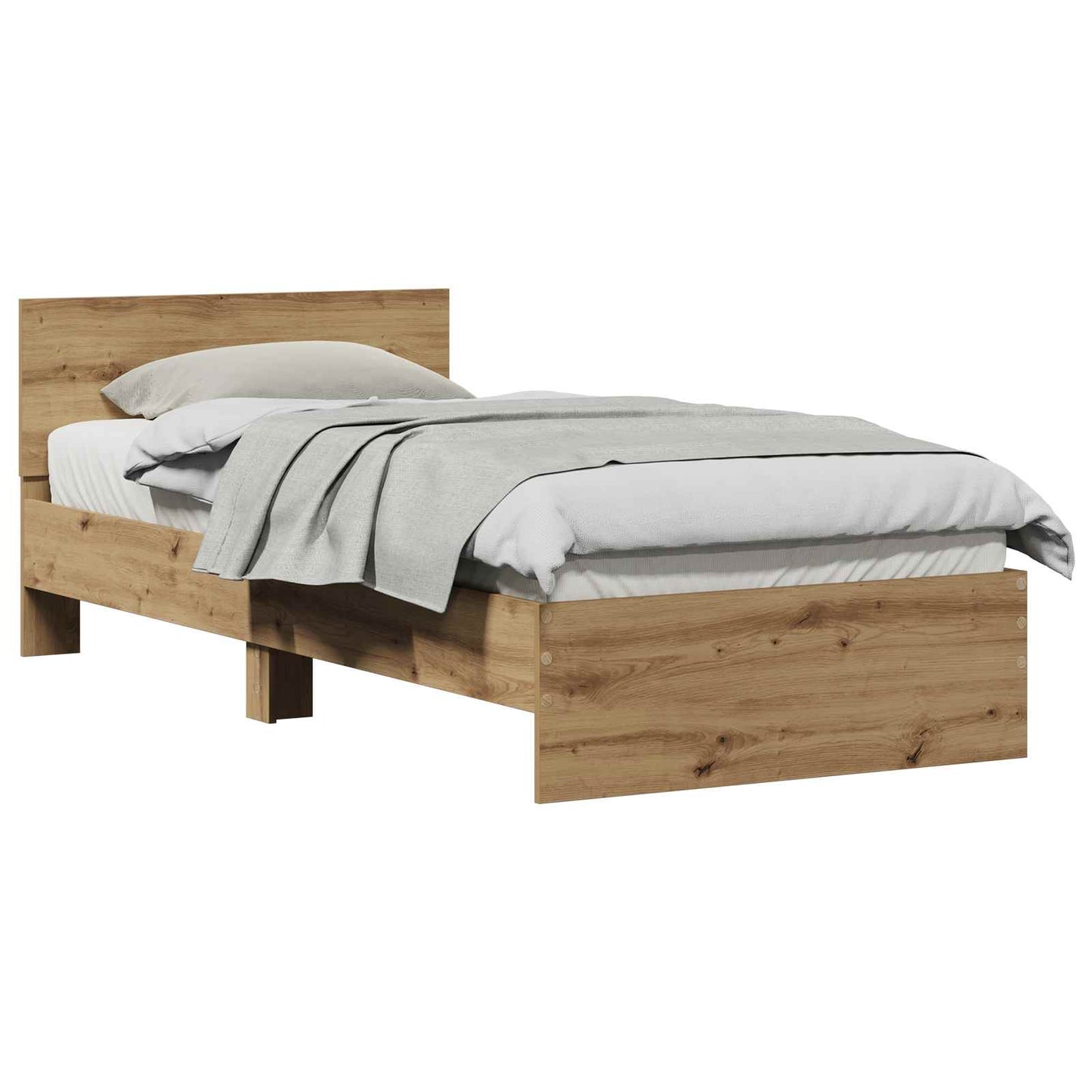 vidaXL Κρεβάτι με Κεφαλάρι Artisan Δρυς 90 x 190 cm Επεξεργασμένο ξύλο