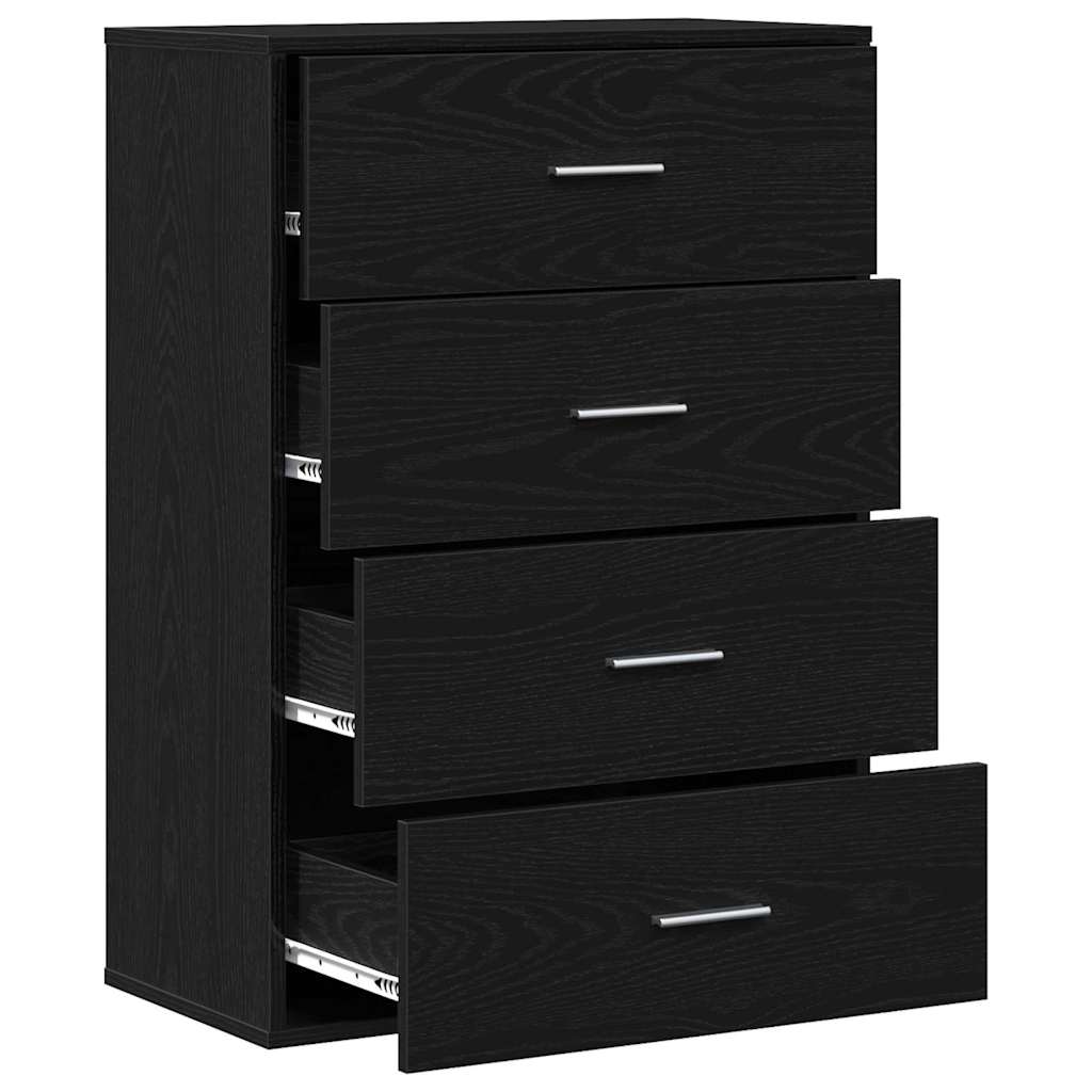 vidaXL Πλαϊνό γραφείο Μαύρη Οξυά 60 x 31 x 84 εκ. Επεξεργασμένο ξύλο