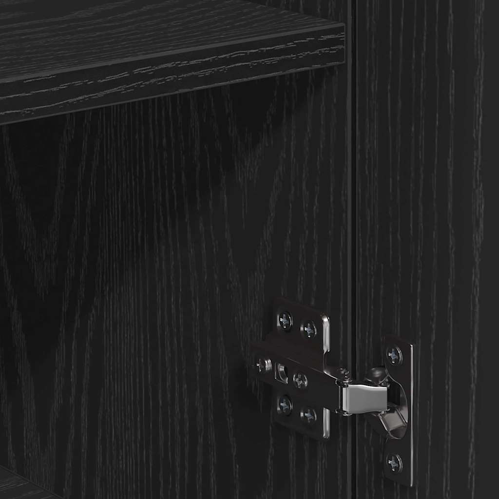 vidaXL Πλαϊνό γραφείο Μαύρη Οξυά 78 x 38 x 80 εκ Επεξεργασμένο ξύλο