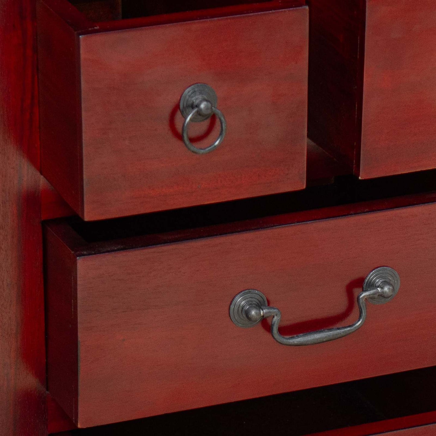 vidaXL Κουτί με συρτάρια Καφέ 45 x 35 x 100,5 εκ Στερεό ξύλο Μαόνι