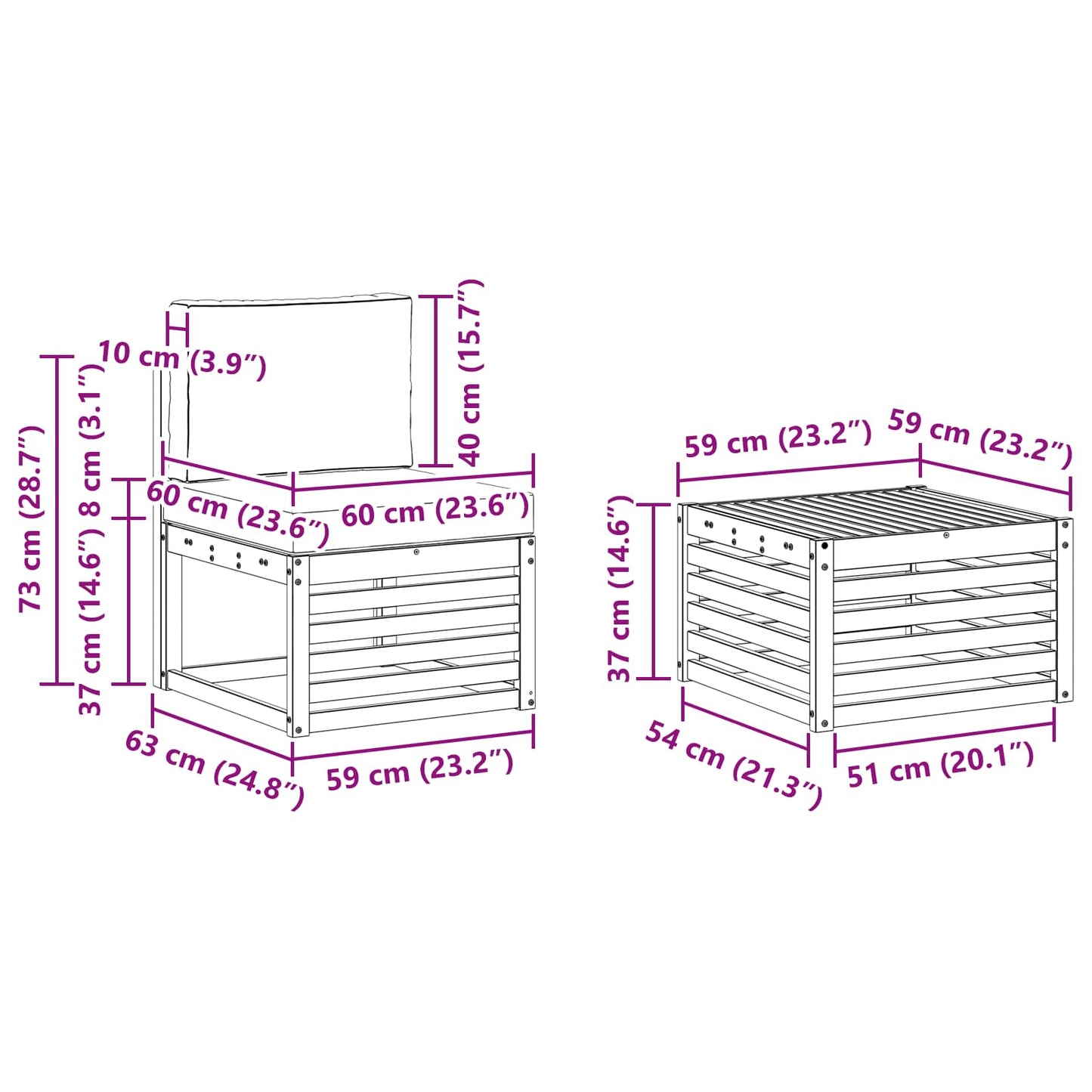 vidaXL Σειρά Καναπέ Εξωτερικού με μαξιλάρι 5 pcs Φυσικό και Κρέμα