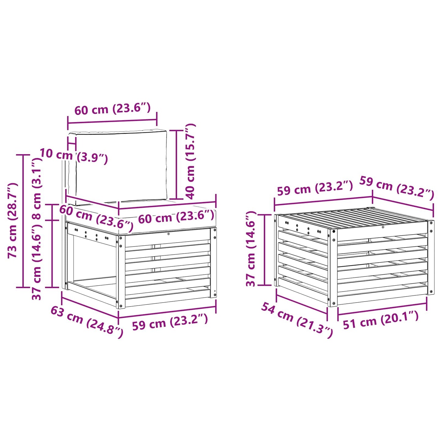 vidaXL Σειρά Καναπέ Εξωτερικού με μαξιλάρι 7 pcs Φυσικό και Κρέμα