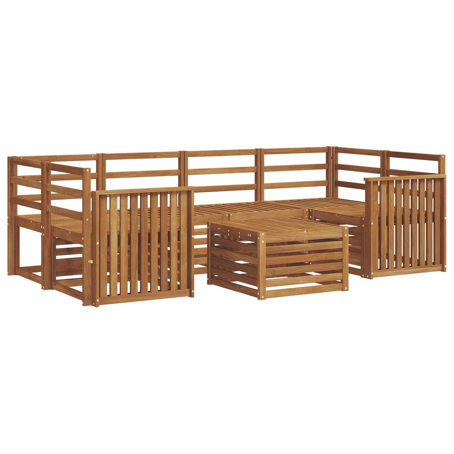 vidaXL Σειρά Καναπέ Εξωτερικού 7 pcs Φυσικό Στερεό Ξύλο Ακακίας