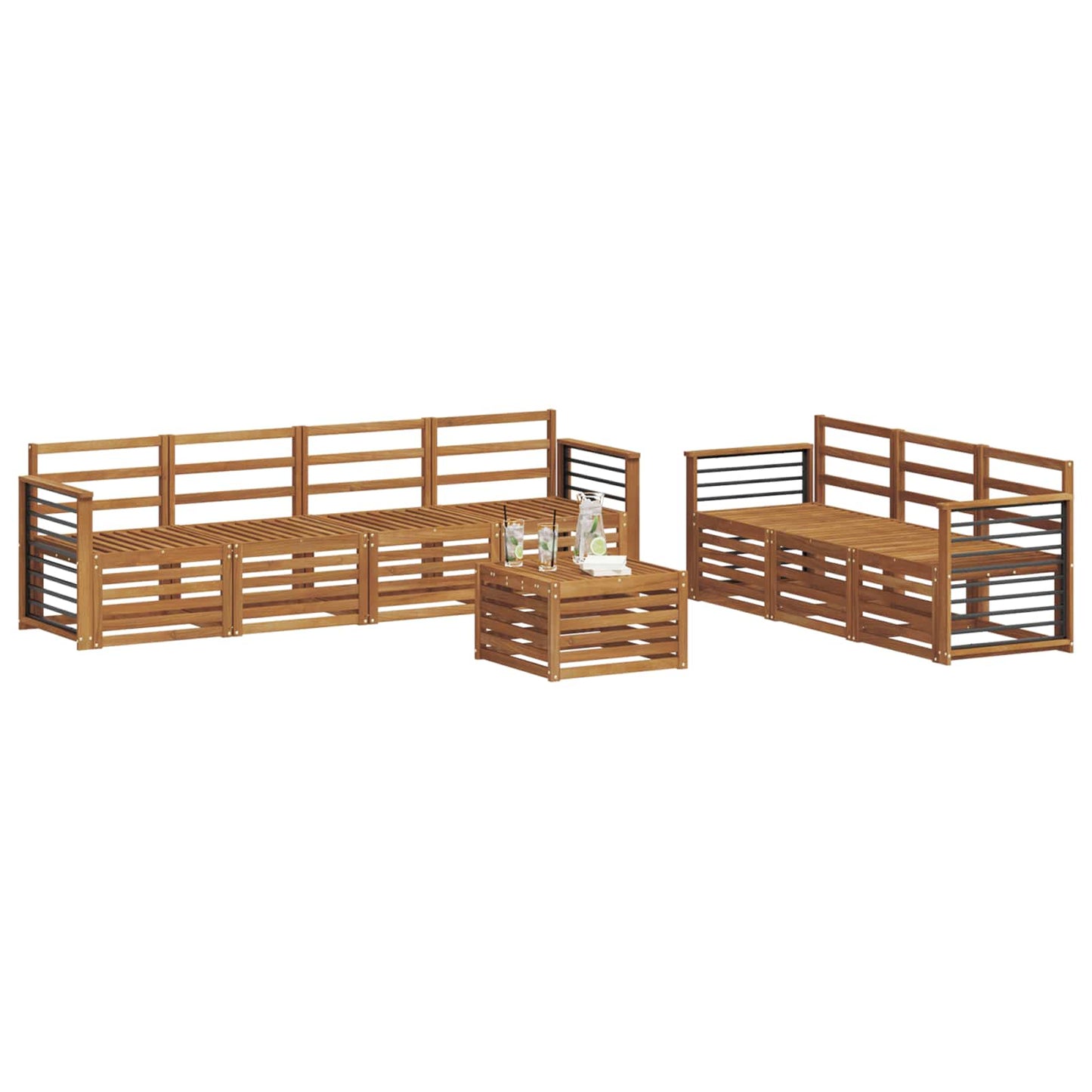 vidaXL Σετ Καναπέ 8 pcs Φυσικό Στερεό Ξύλο Ακακίας