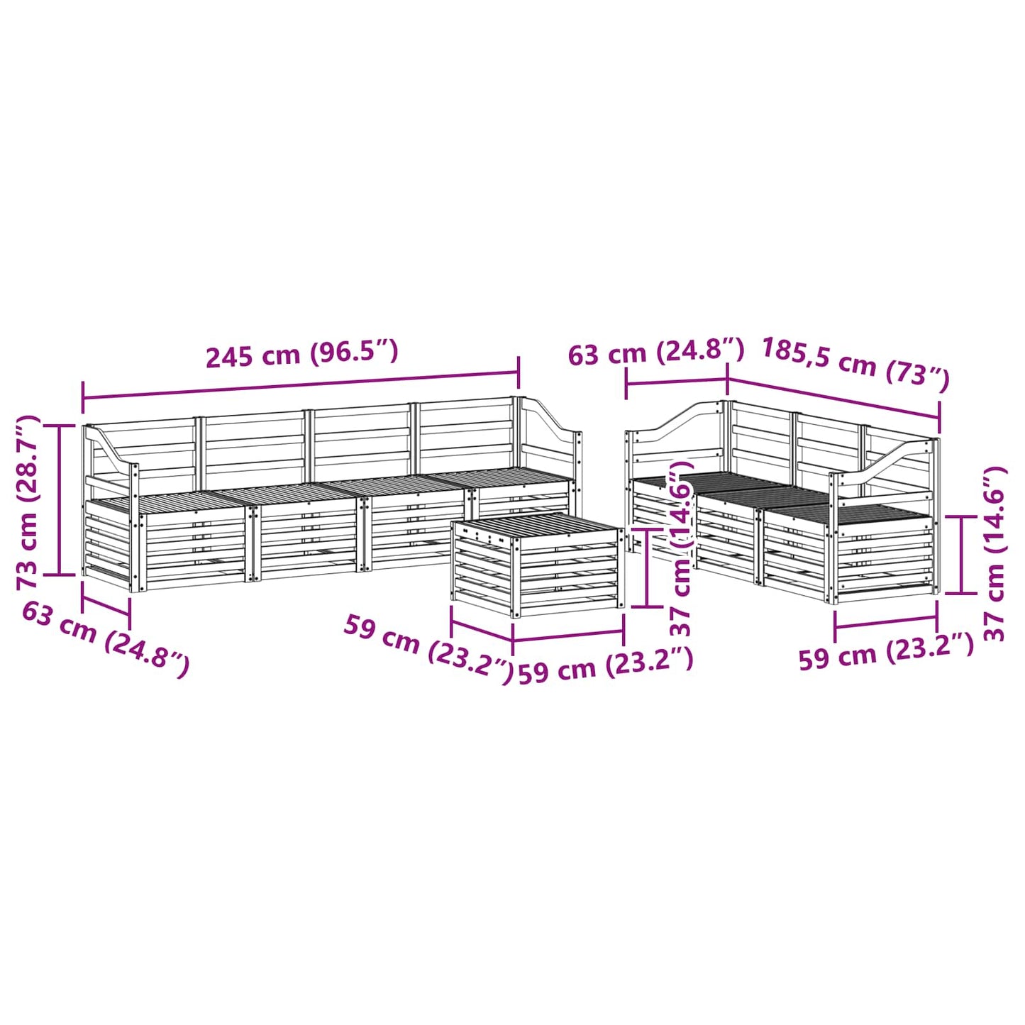 vidaXL Σετ Καναπέ 8 pcs Φυσικό Στερεό Ξύλο Ακακίας