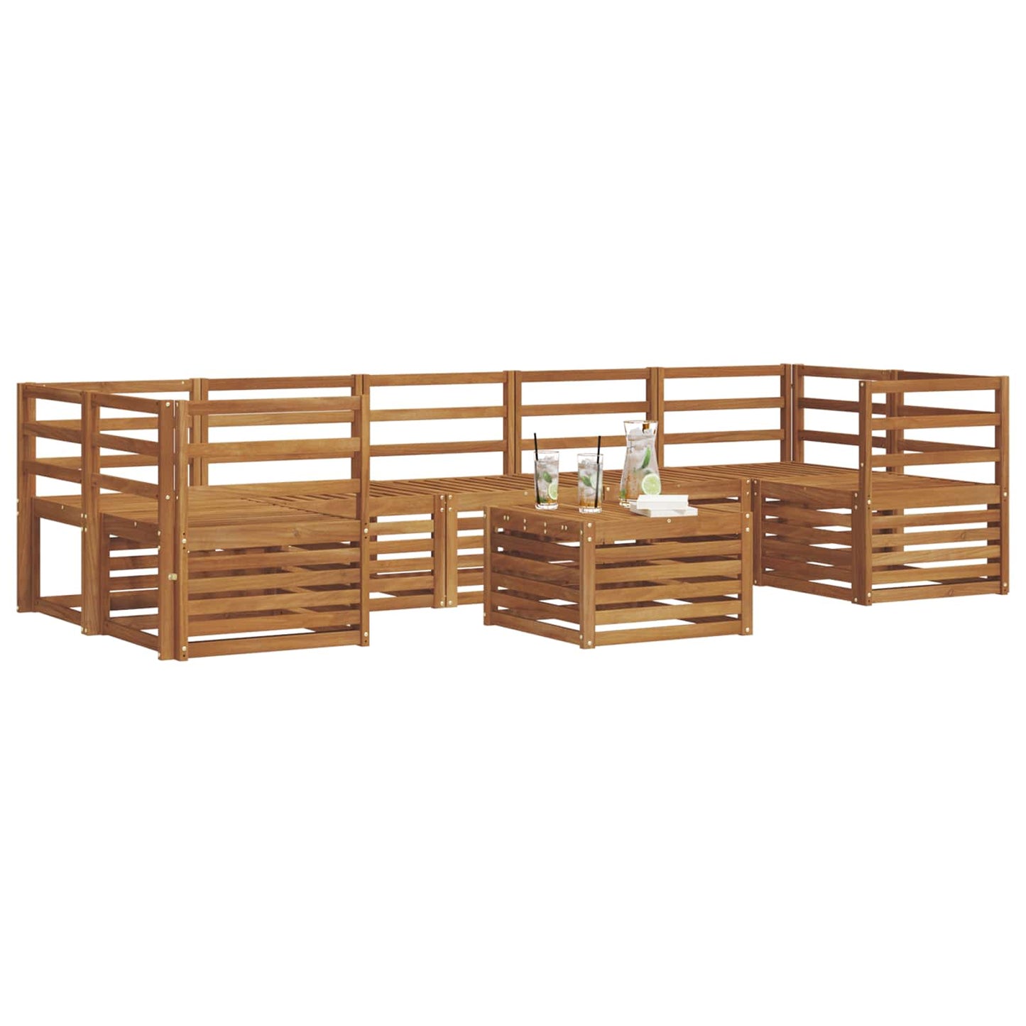 vidaXL Σετ Καναπέ 8 pcs Φυσικό Στερεό Ξύλο Ακακίας