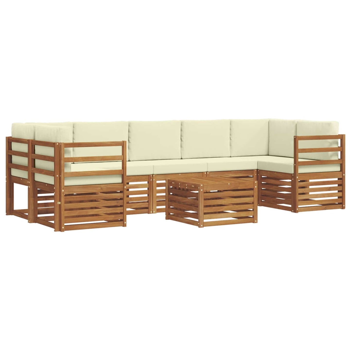 vidaXL Σειρά Καναπέ Εξωτερικού με μαξιλάρι 8 pcs Φυσικό και Κρέμα