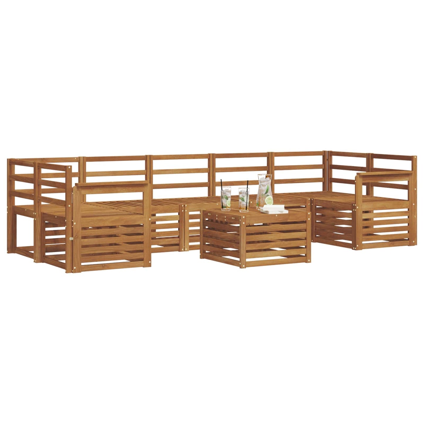 vidaXL Σετ Καναπέ 8 pcs Φυσικό Στερεό Ξύλο Ακακίας