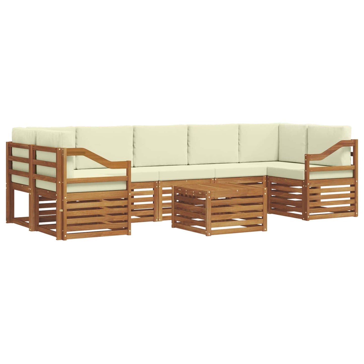 vidaXL Σειρά Καναπέ Εξωτερικού με μαξιλάρι 8 pcs Φυσικό και Κρέμα