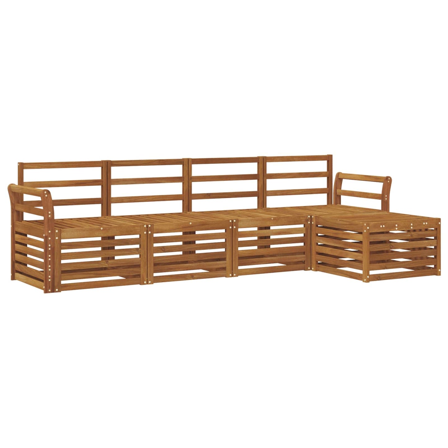 vidaXL Σειρά Καναπέ Εξωτερικού 5 pcs Φυσικό