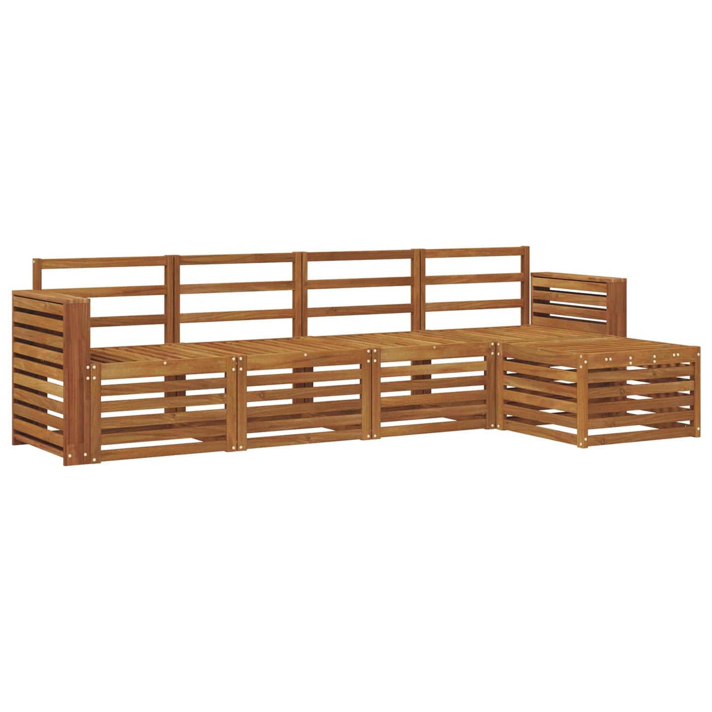 vidaXL Σειρά Καναπέ Εξωτερικού 5 pcs Φυσικό