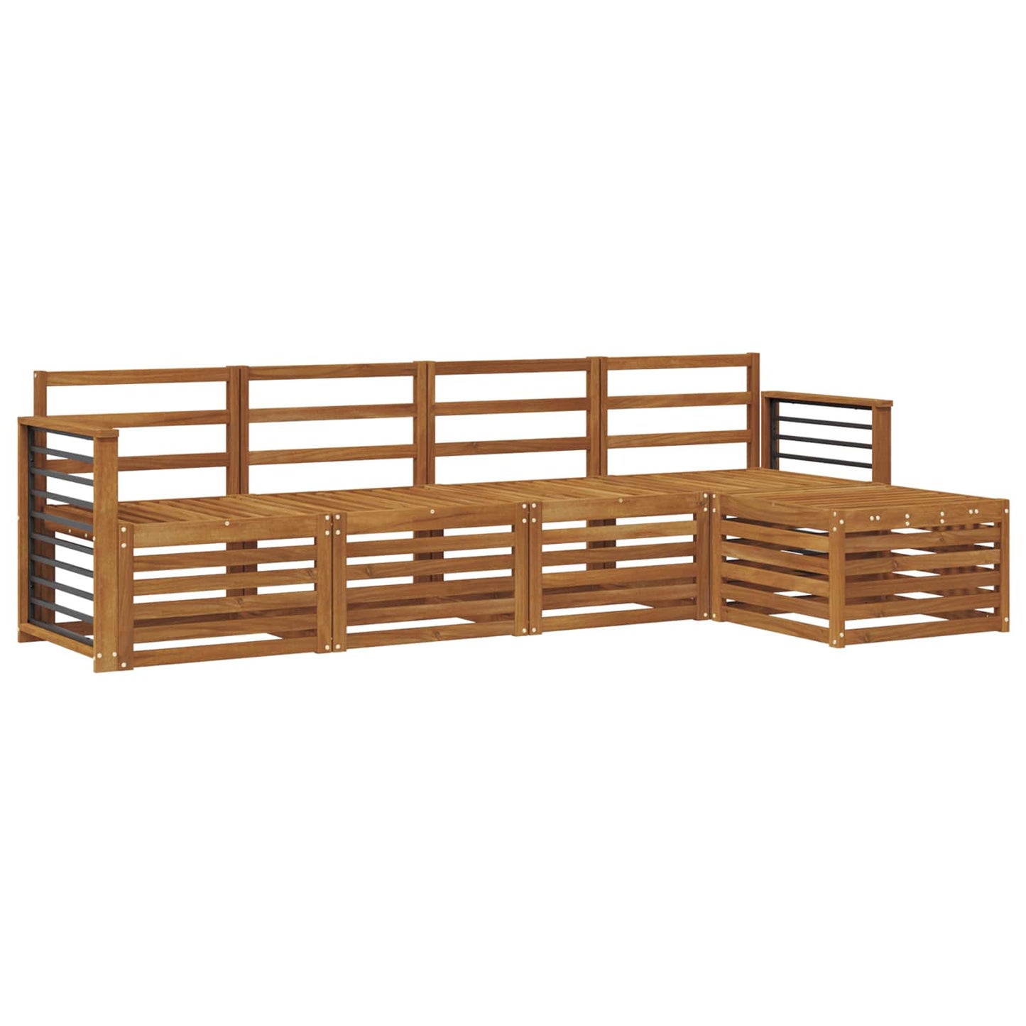vidaXL Σετ Καναπέ 5 pcs Φυσικό Στερεό Ξύλο Ακακίας