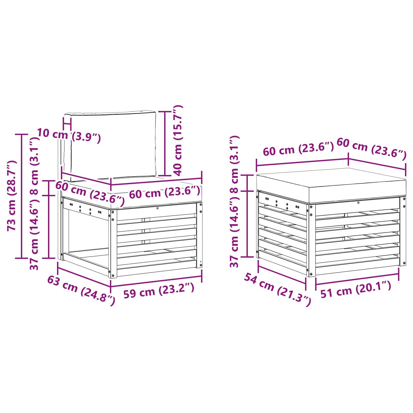 vidaXL Σετ Καναπέ 5 pcs Φυσικό και Μπεζ Στερεό Ξύλο Ακακίας