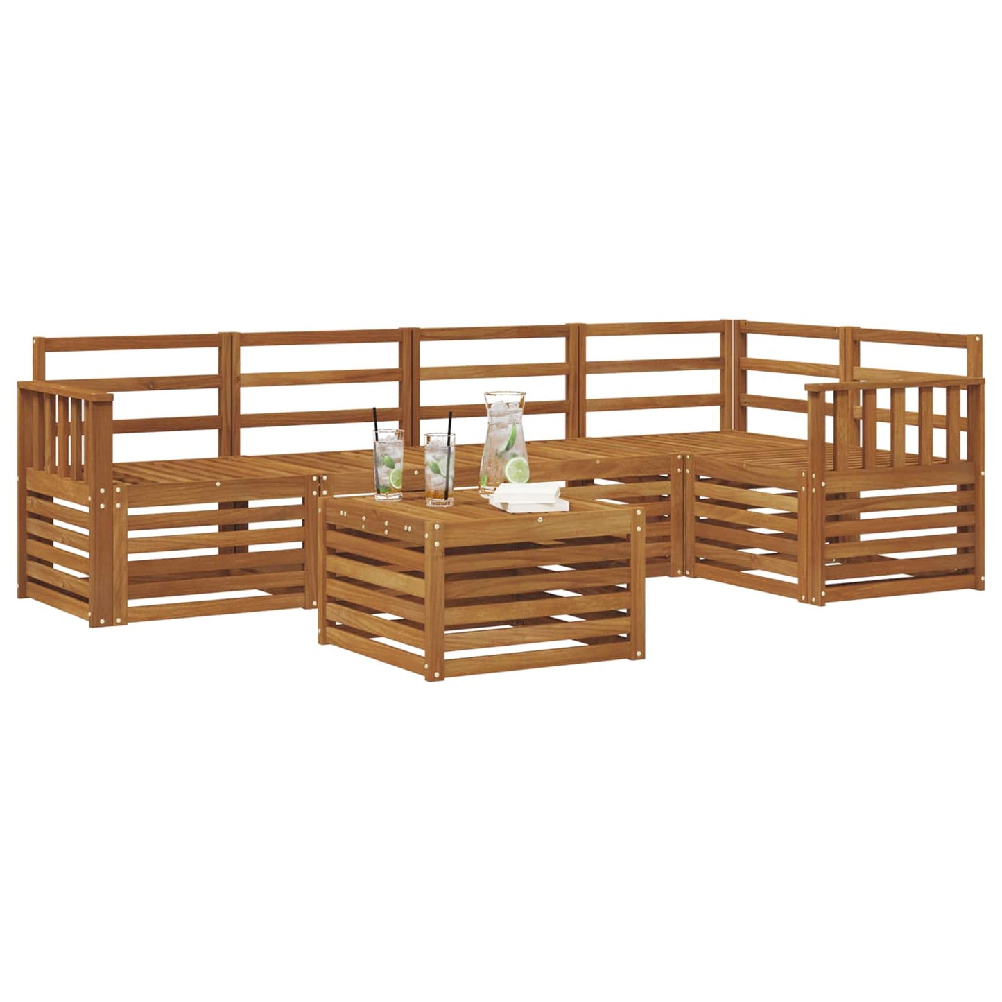 vidaXL Σαλονάκι Γωνιακού Καναπέ 6 pcs Φυσικό